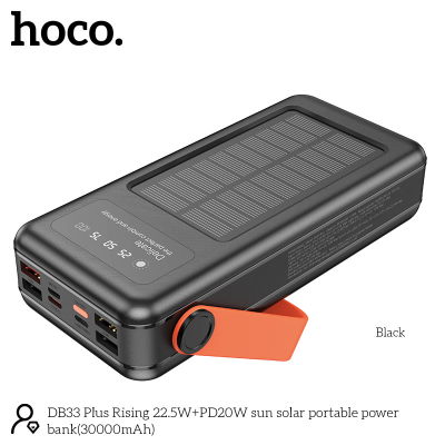 Hoco. DB33 Plus Power Bank Solar 22.5W+PD20W (30000mAh)