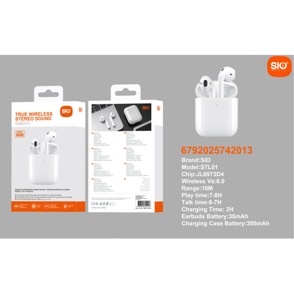 Sio. STL01 Auricular TWS BT ENC+8h