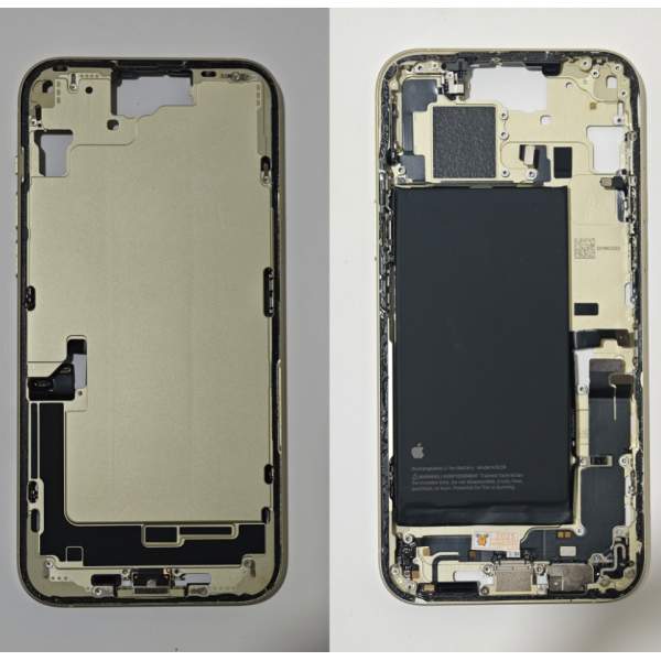 Chasis De Desmontaje Original Para Iphone 15 Plus Amarillo -Sin Tapa