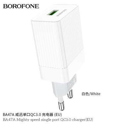 Borofone Ba47A Cargador Enchufe Rapido Qc 3.0