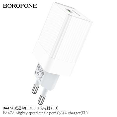 Borofone Ba47A Cargador Enchufe Rapido Qc 3.0