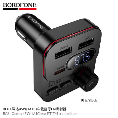 Borofone BC61 Transmisor FM Coche 45W(1A1C)