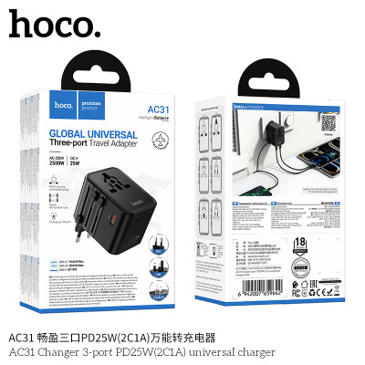 Hoco. AC31 Enchufe Universal PD25W (2C1A)