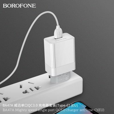 Borofone Ba47A Cargador Rapido Qc 3.0Con Cable Tipo-C