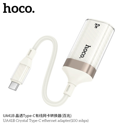 Hoco. UA41B Adaptador Internet (Type C-RJ45)