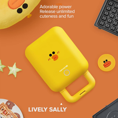 Joyoung Sk-T1 (Line Friends) 2 In 1 Sandwich/ Waffle Machine/ Multi-Functional Breakfast Light Food Maker