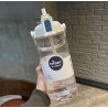 DODGE Botella de agua transparente color blanco perla 1,5 L