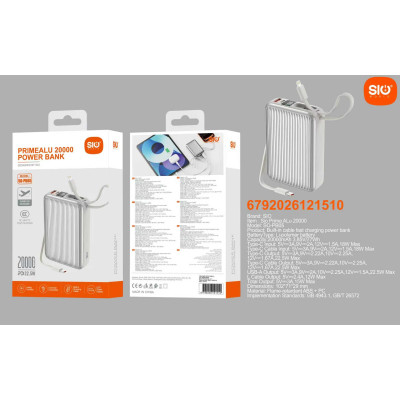 Sio. PB05 Power Bank Con Cable Carga Rapida 20000mAh