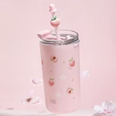 Vaso de agua de acero inoxidable con pajita