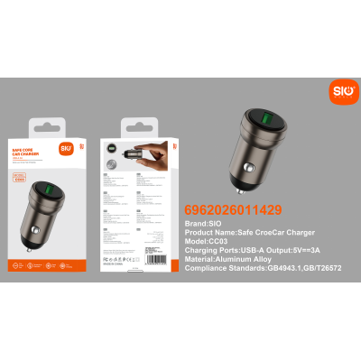 Sio. CC03 Cargador Coche QC3.0 Mini