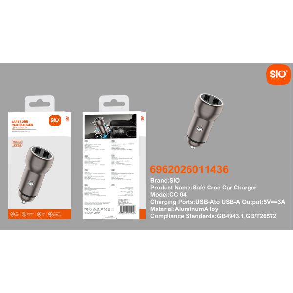 Sio. CC04 Cargador Coche Doble USB