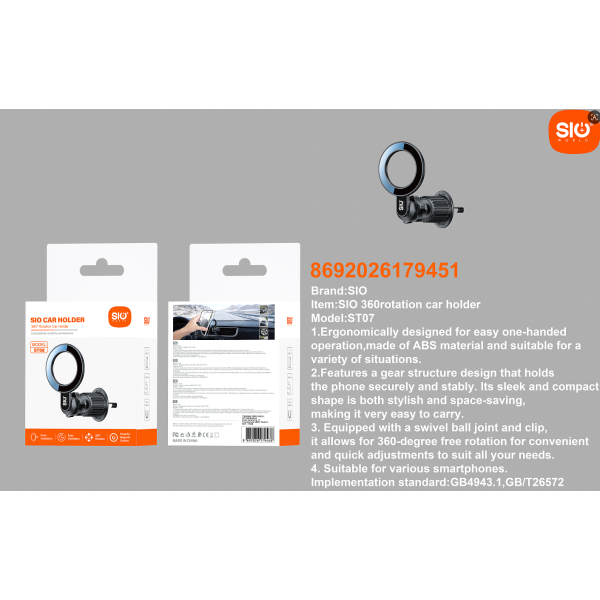 Sio. ST08 Soporte Coche Iman (Aire)