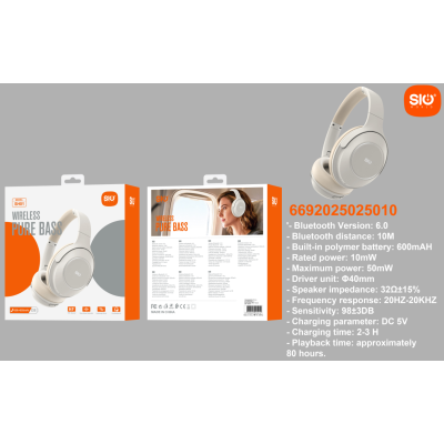 Sio. SH01 Cascos Inalambricos 80h