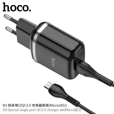 Hoco N3 Cargador Especial De Puerto Único Qc3.0 Micro