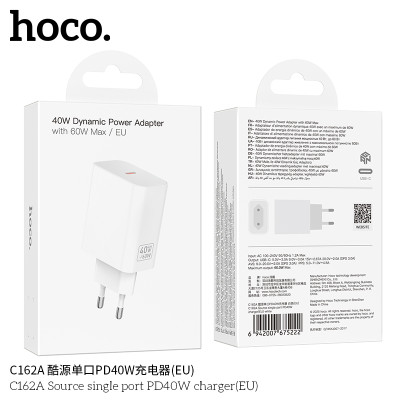Hoco. C162A Cargador Rapido 40W Sin