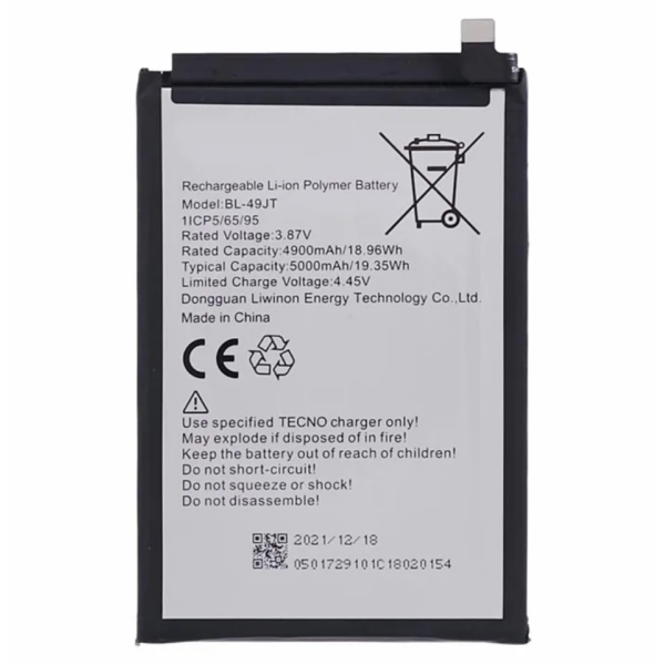 Bateria Para Tecno Camon 18 Pro / 17 Pro /Spark 8 Pro /30 Pro Bl-49Jt
