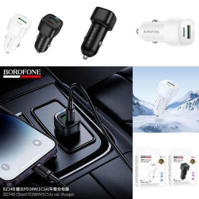Borofone. BZ34B PD38W(1C1A) Cargador Completo Coche