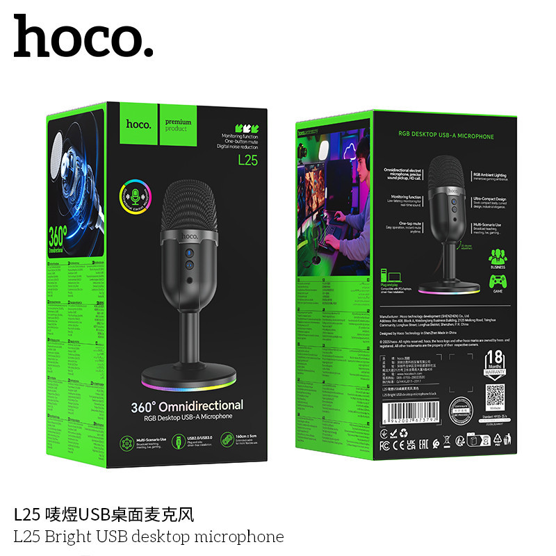 Hoco. L25 Microfono Gaming USB