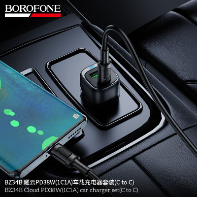 Borofone BZ34B Cargador Coche PD38W+QC3.0 (C-C)