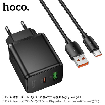 Hoco. C157A Cargador PD30W+QC3.0 (USB-C)