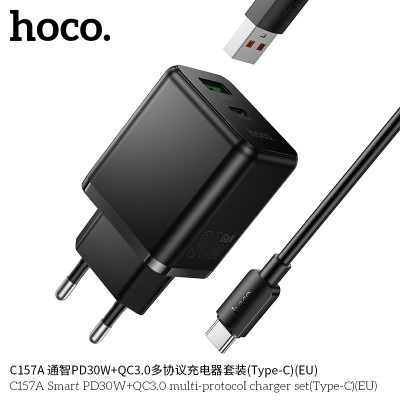 Hoco. C157A Cargador PD30W+QC3.0 (USB-C)