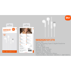Sio SE11 Auriculares Type C Compatible