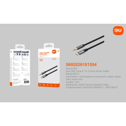 Sio SN12 Cable Type C a Jack 3.5mm