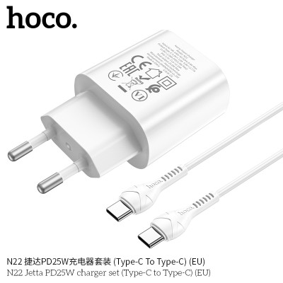 Hoco N22 Cargadores Pd25W Con Cable Tipo-C A Tipo-C