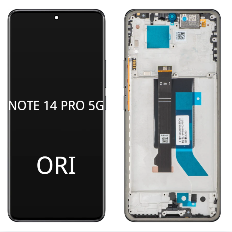 Pantalla Completa Original Servicepack Para Redmi Note 14 Pro 5G Con Marco Verde/Azul