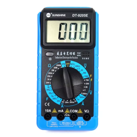Sunshine DT-9205E Multímetro Con Pantalla Lcd Medición De Voltaje Y Amperaje Medición De Ohmios