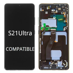 Pantalla Completa Para S21 Ultra / G998 Con Marco Negro Sin Huella