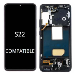 Pantalla Completa Para S22 / S901 Con Marco Negro Sin Huella