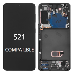 Pantalla Completa Para S21 / G991 Con Marco Negro Sin Huella