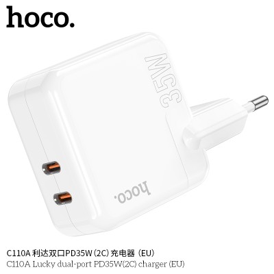 Hoco C110A Cargadores Enchufe Pd35W Doble Usb C Sin Cable