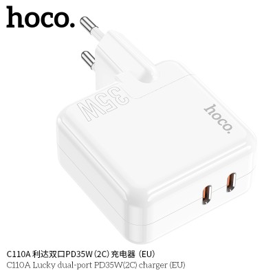 Hoco C110A Cargadores Enchufe Pd35W Doble Usb C Sin Cable