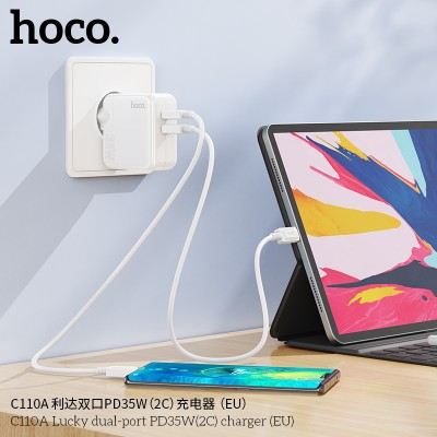 Hoco C110A Cargadores Enchufe Pd35W Doble Usb C Sin Cable