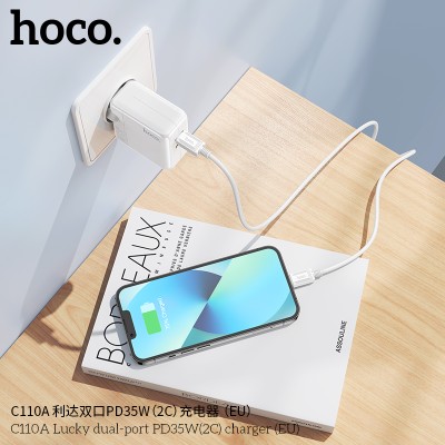 Hoco C110A Cargadores Enchufe Pd35W Doble Usb C Sin Cable