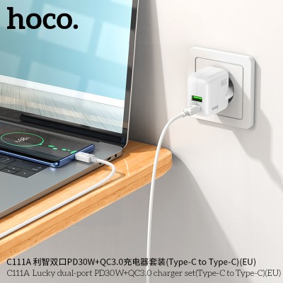 Hoco C111A Cargador Pd30W+Qc3.0 Con Cable Tipo-C A Tipo-C