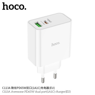 Hoco C113A Cargadores Enchufe Pd65W+Qc3.0