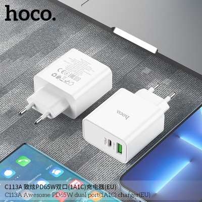 Hoco C113A Cargadores Enchufe Pd65W+Qc3.0