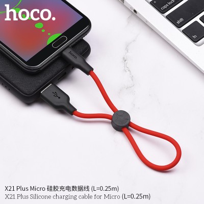 Hoco X21 Cable De Carga De Silicona Para Micro L 0.25M