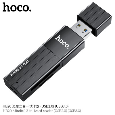 Hoco Hb20 Lector De Tarjetas 2 En 1 Usb 2.0