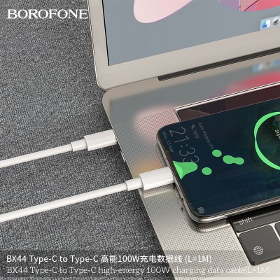 Borofone Bx44 Cable Tipo-C A Tipo C De Datos De Carga De Alta Energía De Alta Energía L 1M