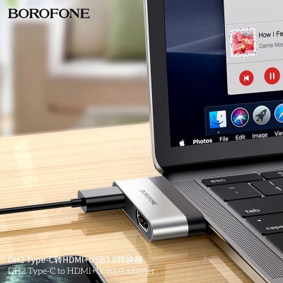 Borofone Dh2 Adaptador Type-C A Hdmi+Usb3.0