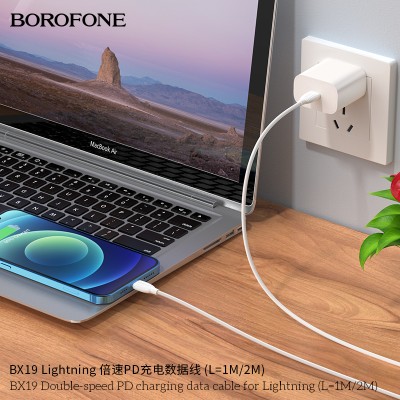 Borofone Bx19 Cable De Datos De Carga Pd De Doble Velocidad Para Ip L 2M