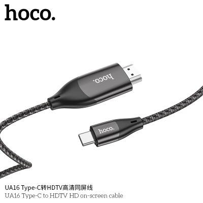 Hoco Ua16 Cable Tipo-C A Hdmi, Admite Salida Hd 4K / 30Hz, Plug And Play