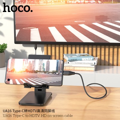 Hoco Ua16 Cable Tipo-C A Hdmi, Admite Salida Hd 4K / 30Hz, Plug And Play