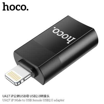 Hoco Ua17 Adaptador Ip Macho A Usb Hembra Usb2.0 (No Soporta Carga)