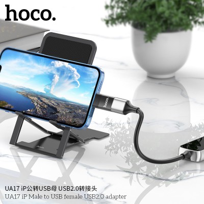 Hoco Ua17 Adaptador Ip Macho A Usb Hembra Usb2.0 (No Soporta Carga)