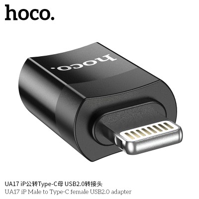 Hoco Ua17 Adaptador Ip Macho A Tipo-C Hembra Usb2.0 (Soporta Carga)